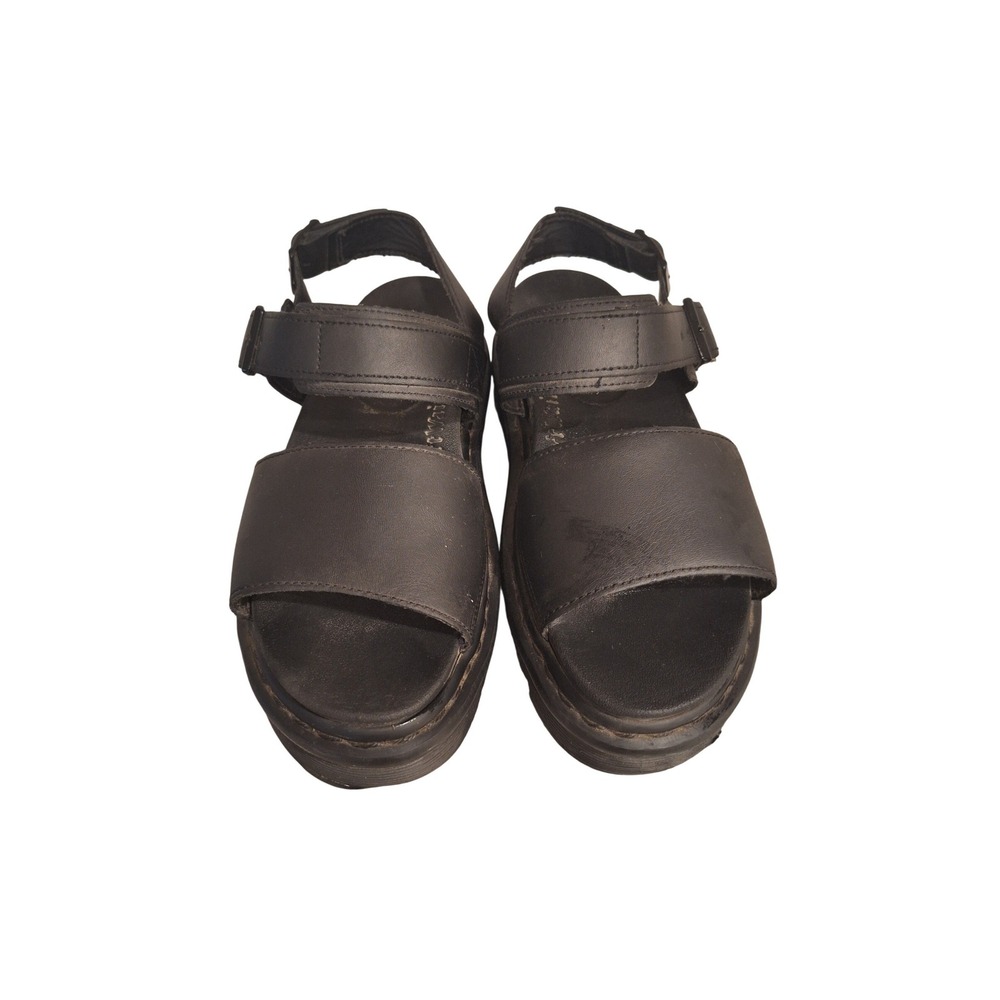 Dr. Martens Voss Black Leather Platform Strappy Sandals Size 9M